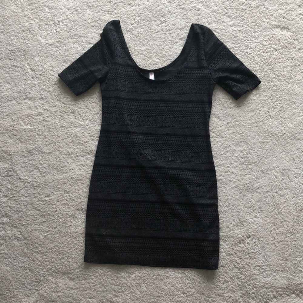 Large black and gray dress